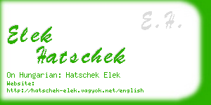 elek hatschek business card